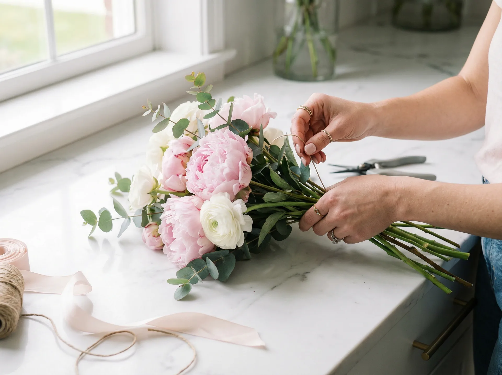 花艺师精心创作花束 - 小宝探花